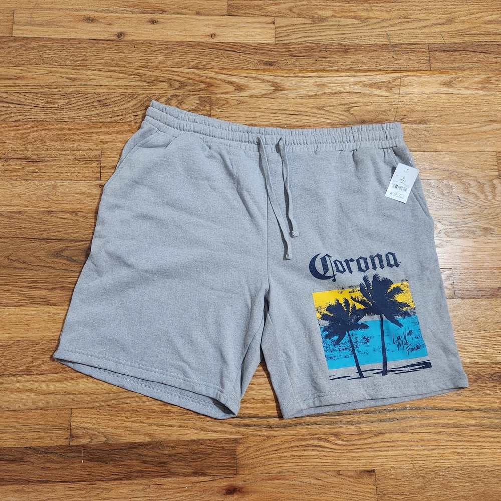 Corona Gray Shorts with Tropical Graphic
